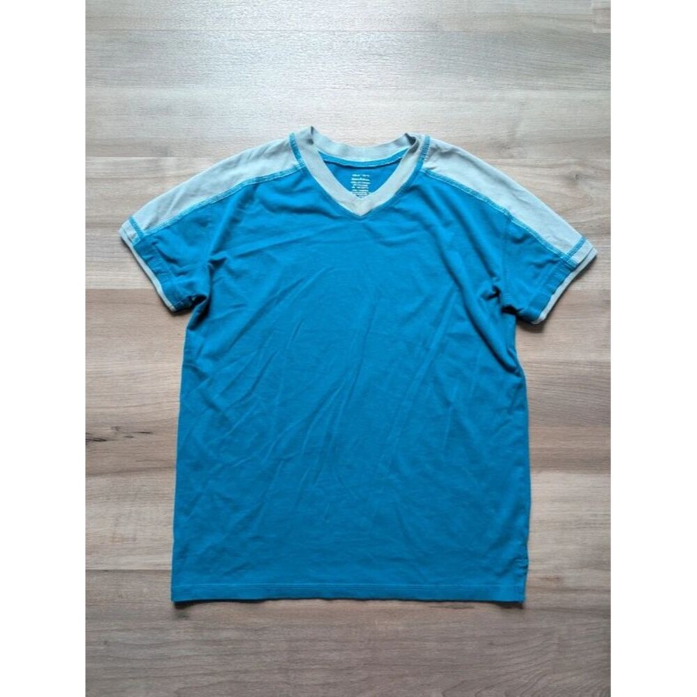 Hanna Andersson Blue V Neck Short Sleeve Tee, 10Y (U1)